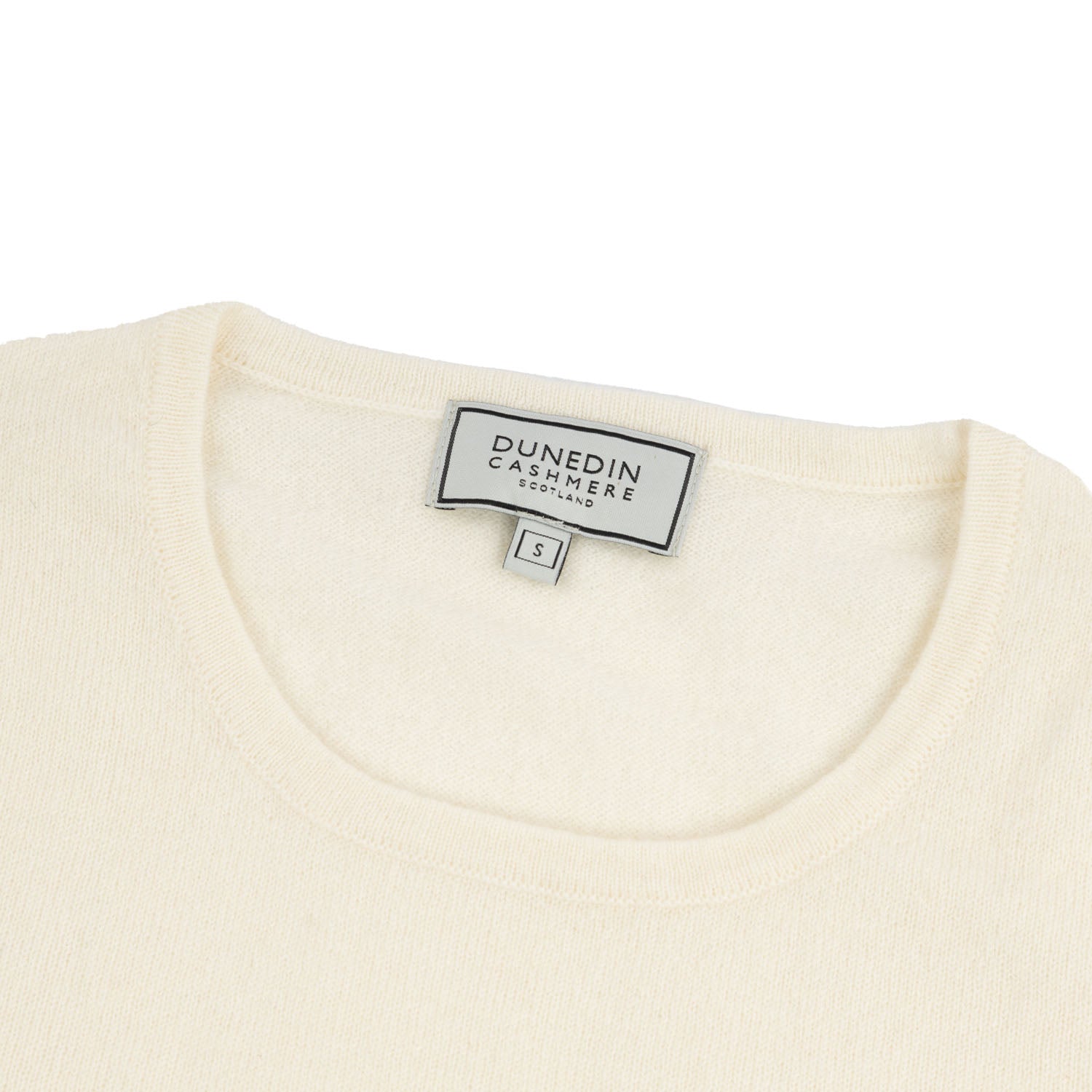 100% Cashmere Ladies Crew Neck Jumper Cloud White - Heritage Of Scotland - CLOUD WHITE