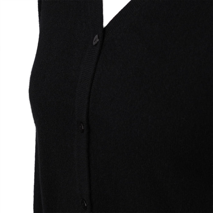 100% Cashmere Ladies NEW V Neck Cardigan Black - Heritage Of Scotland - XS