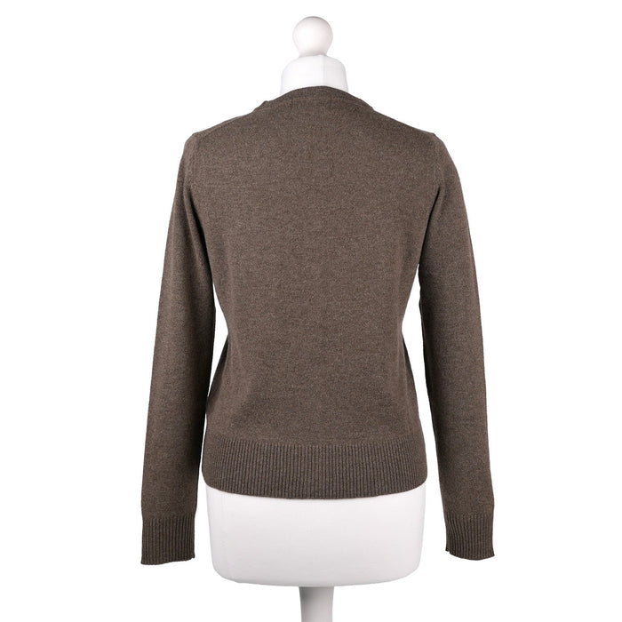 100% Cashmere Ladies V Neck Cardigan Olive - Heritage Of Scotland - XL