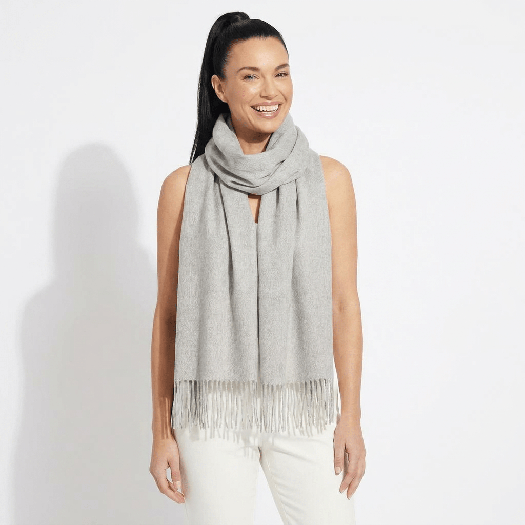 100% Cashmere Scarf Made In Scotland - LIGHT GREY - Heritage Of Scotland -