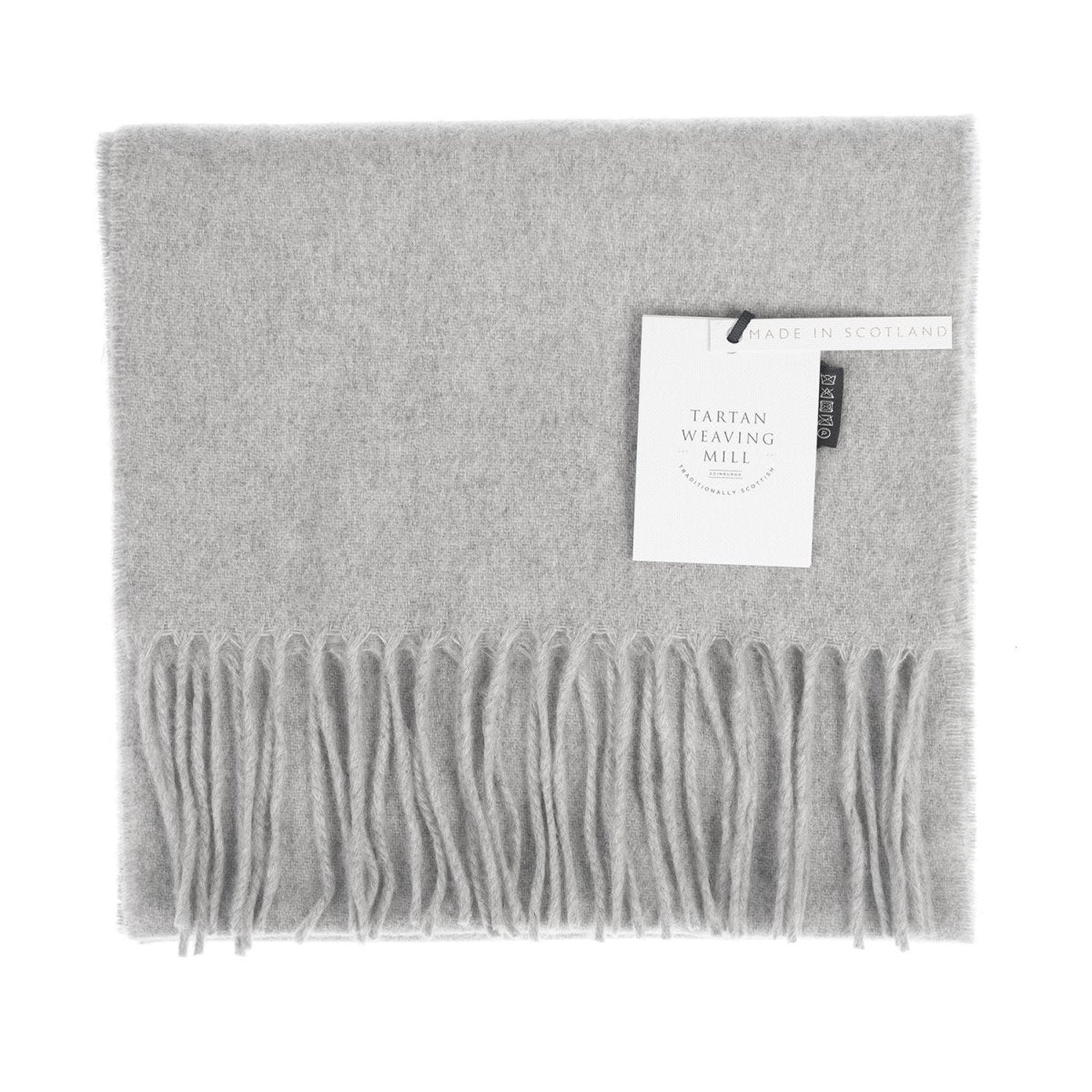 100% Cashmere Scarf Made In Scotland - LIGHT GREY - Heritage Of Scotland -