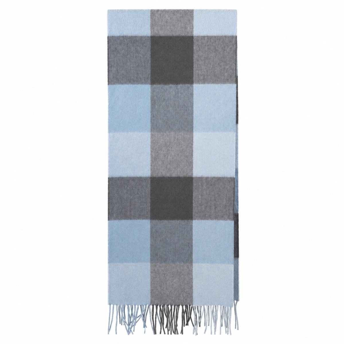 100% Lambswool Wide Scarf Soft Unisex Winter Wrap Heritage of Scotland - 3 SQUARE BLUE - Heritage Of Scotland -