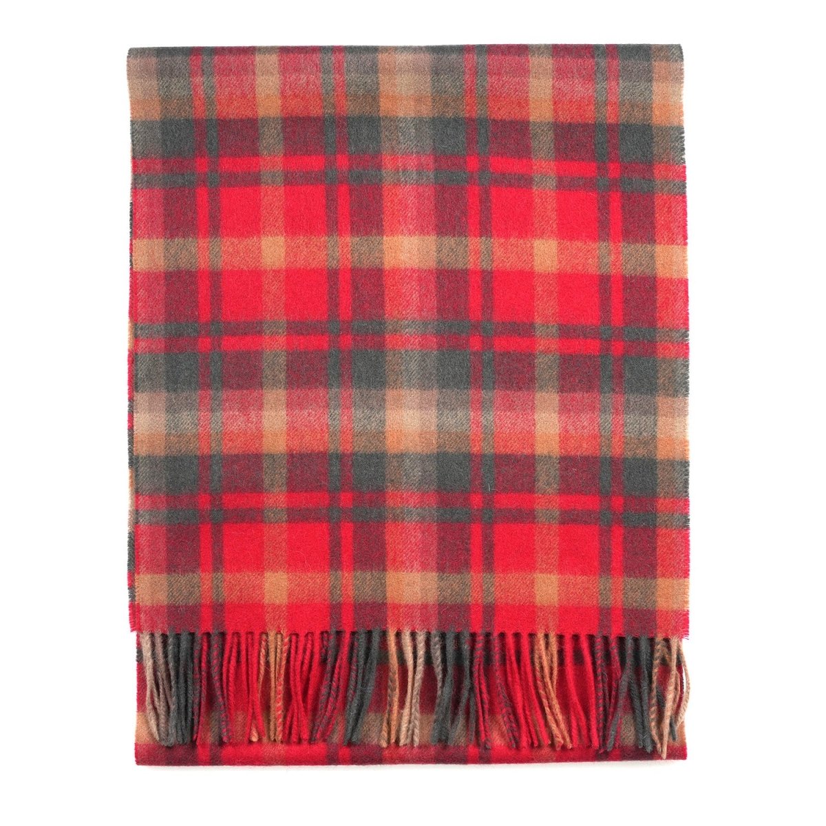 100% Lambswool Wide Scarf Soft Unisex Winter Wrap Heritage of Scotland - Dark Maple - Heritage Of Scotland -