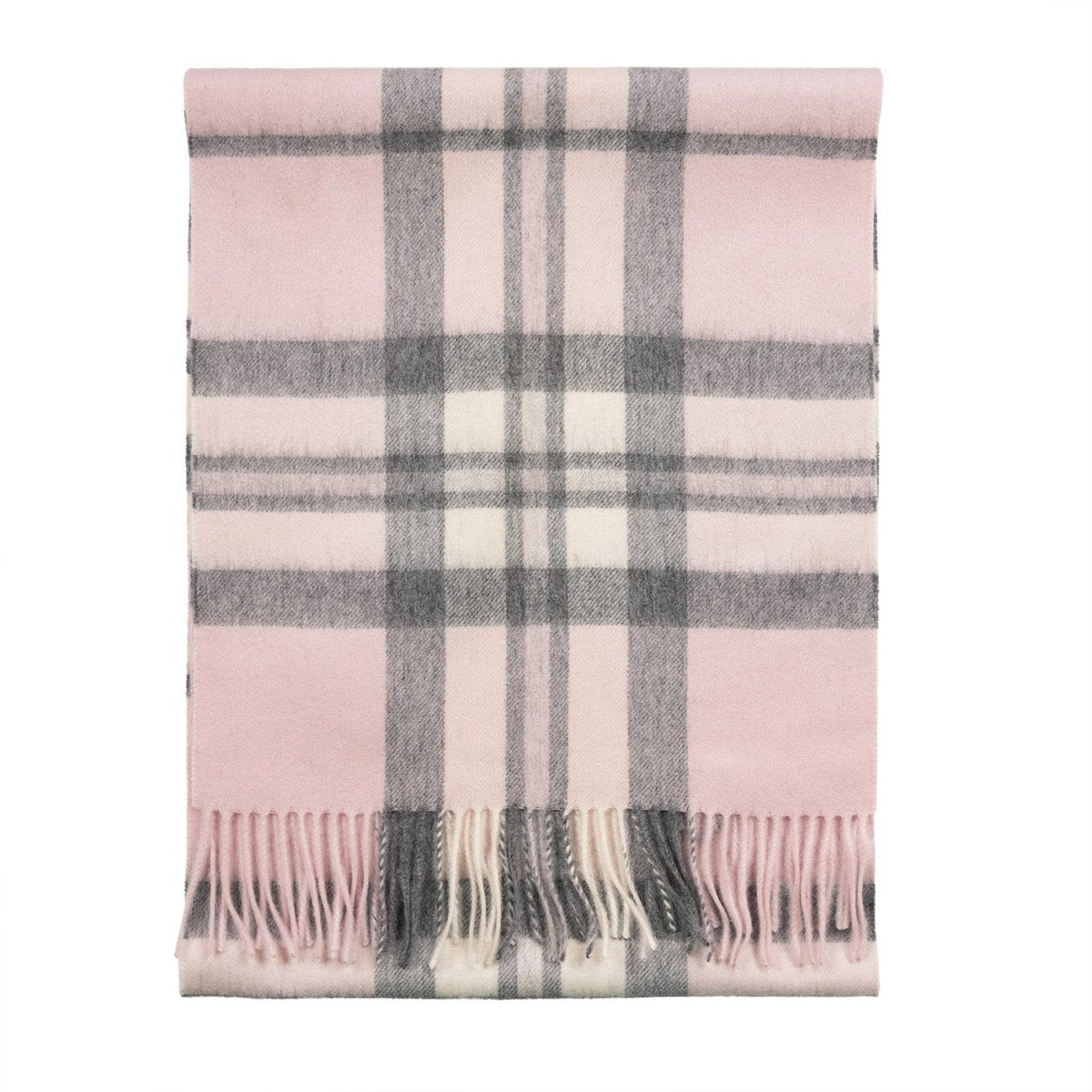 100% Lambswool Wide Scarf Soft Unisex Winter Wrap Heritage of Scotland - Thomson Pale Pink - Heritage Of Scotland -