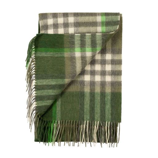 90/10 Tartan Cashmere Blanket Scarf Olive - Heritage Of Scotland - OLIVE