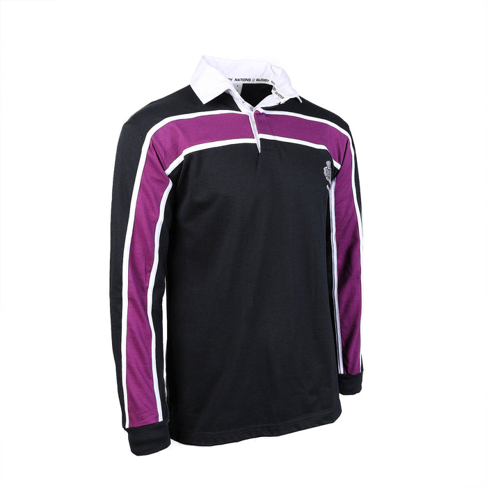 Gents Long Sleeve Purple Stripe Scotland Rugby Shirt
