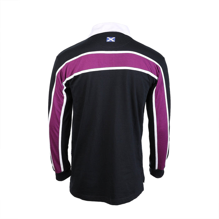 Gents Long Sleeve Purple Stripe Scotland Rugby Shirt