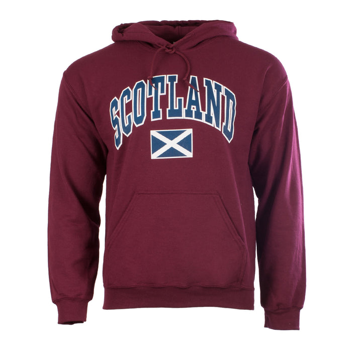 Scotland Harvard Print Hooded Top Maroon