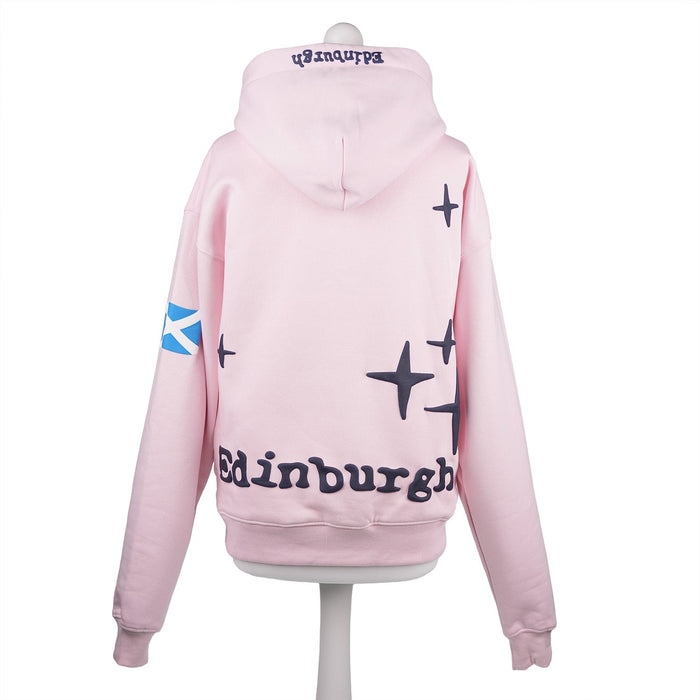 ADULTS EDIN 3D PUFF PRINTED HOODED TOP CHERRY BLOSSOM PINK - Heritage Of Scotland - XS