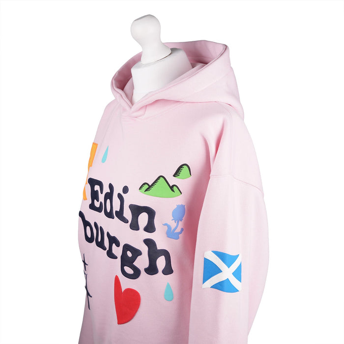 ADULTS EDIN 3D PUFF PRINTED HOODED TOP CHERRY BLOSSOM PINK - Heritage Of Scotland - XS