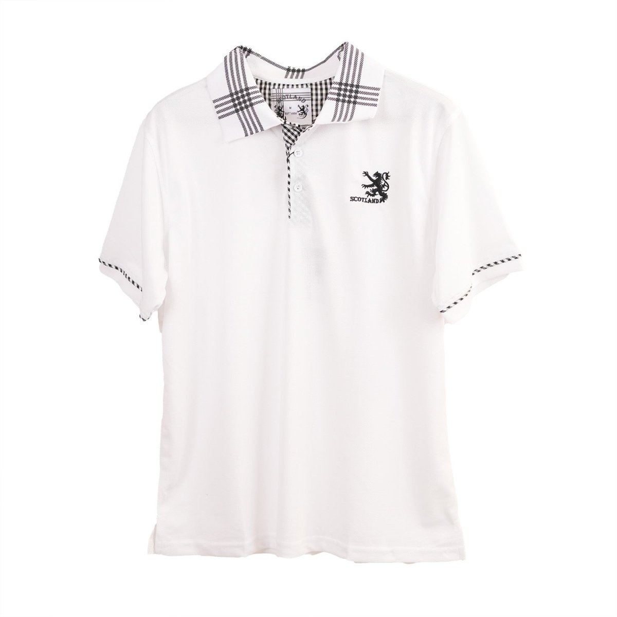 Adults Lion Scotland Polo Shirt White - Heritage Of Scotland - WHITE