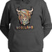Adults Pastel Highland Cow Hooded Top Charcoal - Heritage Of Scotland - CHARCOAL