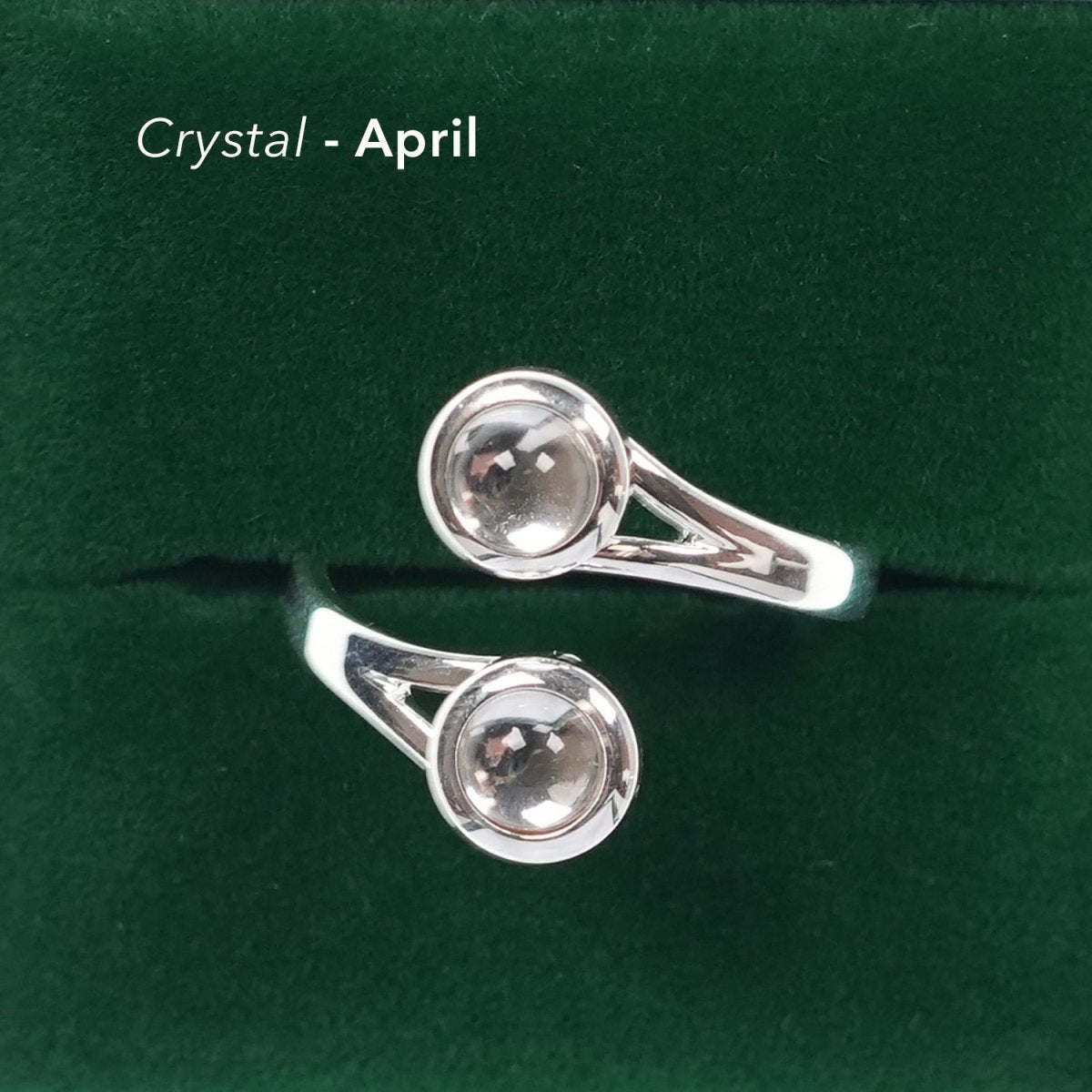 Art Pewter Celtic Birthstone Ring - Silver Plated Pewter - Made in Scotland - April (Crystal) - Heritage Of Scotland -