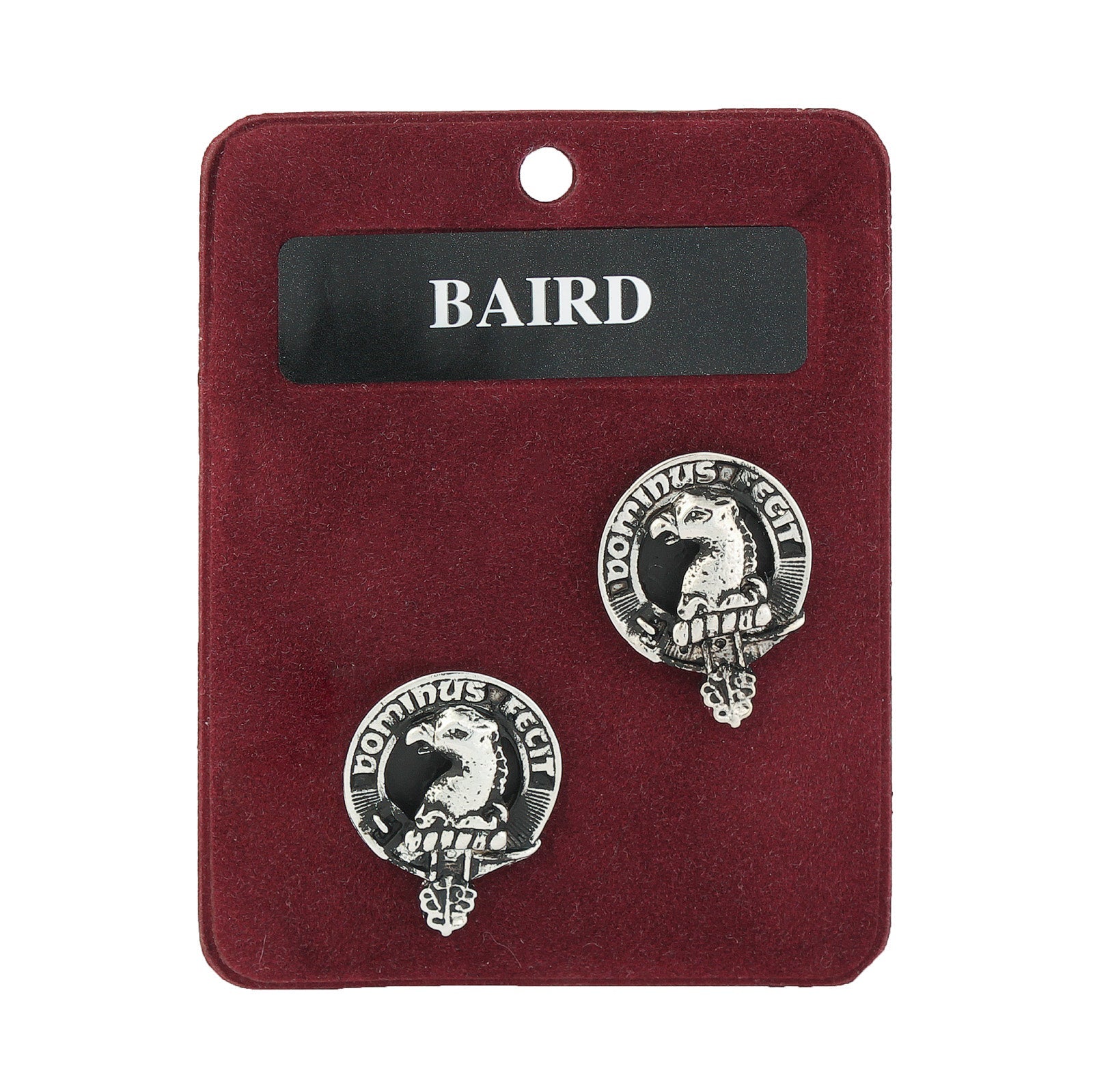 Baird Clan Badge, Kilt Pin, Lapel Pin, Cufflinks, Keyring/Key Fob & Gift Set — Fine Pewter by Art Pewter — Made in Scotland (Shiny Finish) - Heritage Of Scotland - Cufflinks
