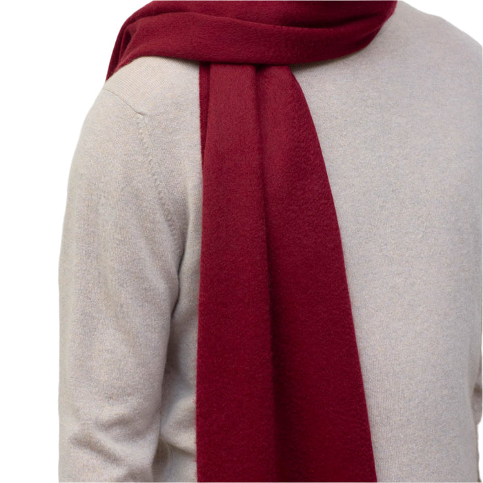 Balmoral 100% Cashmere Woven Scarf Plain Red - Heritage Of Scotland - PLAIN RED