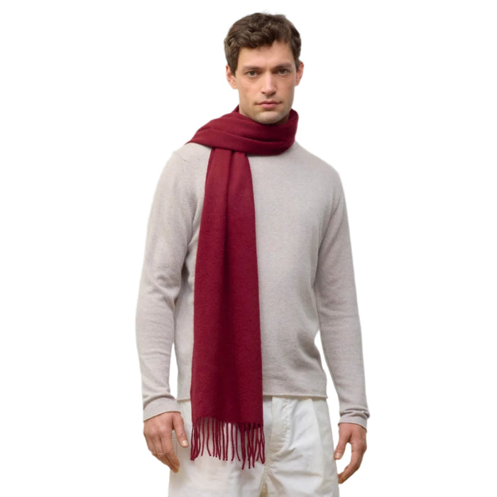 Balmoral 100% Cashmere Woven Scarf Plain Red - Heritage Of Scotland - PLAIN RED