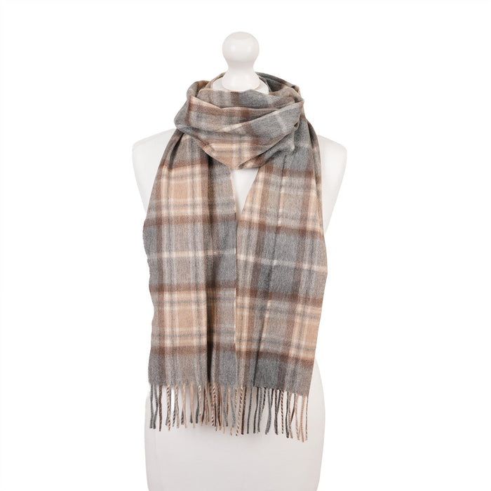 Balmoral 100% Cashmere Woven Scarf Tartans and Checks - Made in Scotland - Heritage Of Scotland - MACKELLAR NATURAL
