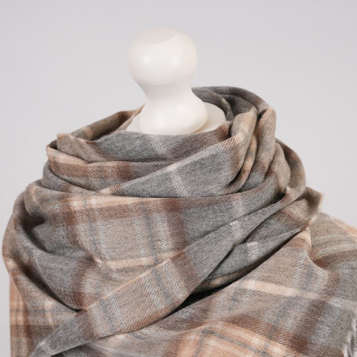 Balmoral 100% Cashmere Woven Scarf Tartans and Checks - Made in Scotland - Heritage Of Scotland - MACKELLAR NATURAL