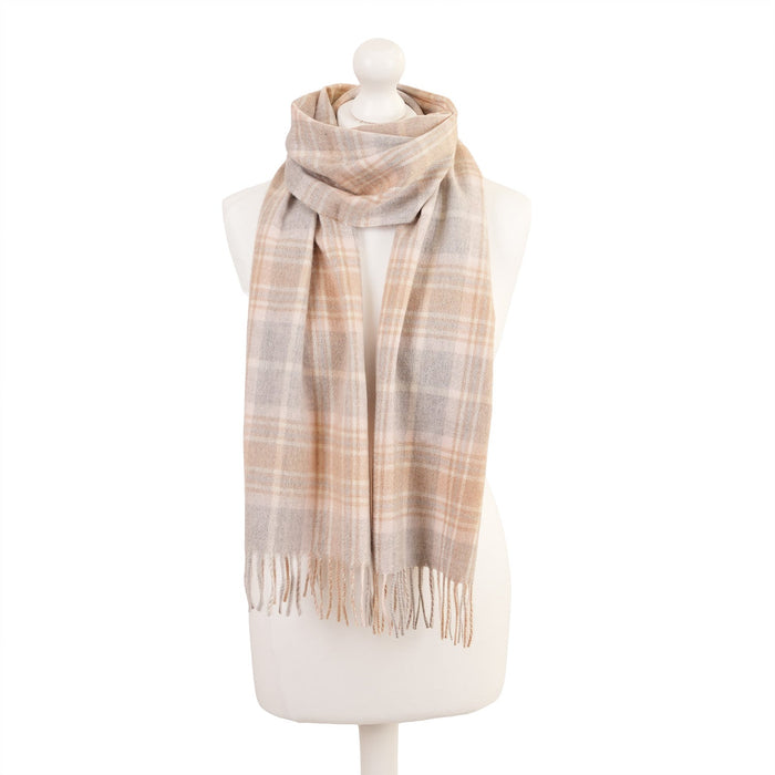 Balmoral 100% Cashmere Woven Scarf Tartans and Checks - Made in Scotland - Heritage Of Scotland - MACKELLAR PINK