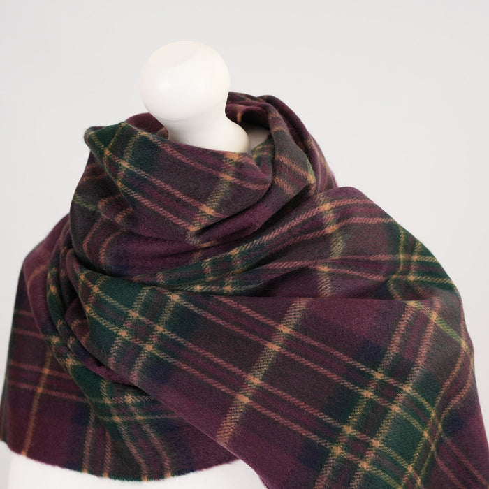 Balmoral 100% Cashmere Woven Scarf Tartans and Checks - Made in Scotland - Heritage Of Scotland - MACKELLAR PLUM