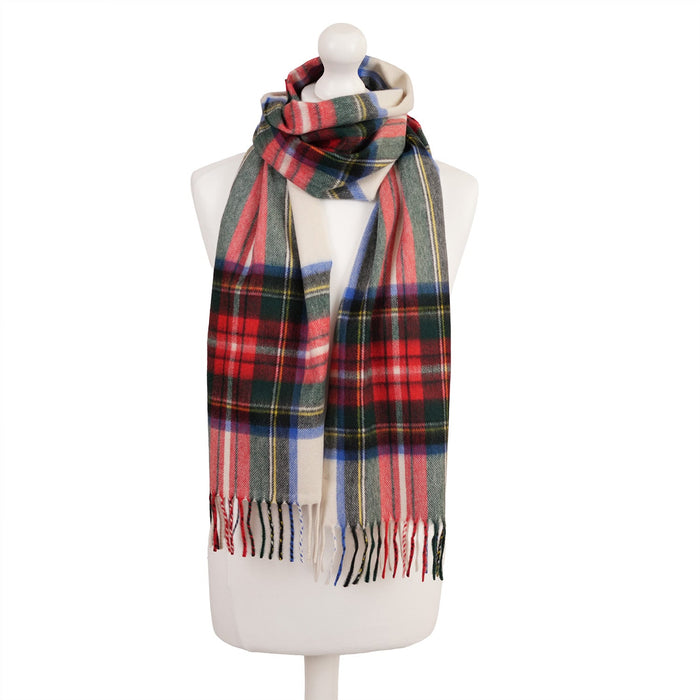 Balmoral 100% Cashmere Woven Scarf Tartans and Checks - Made in Scotland - Heritage Of Scotland - STEWART WHITE