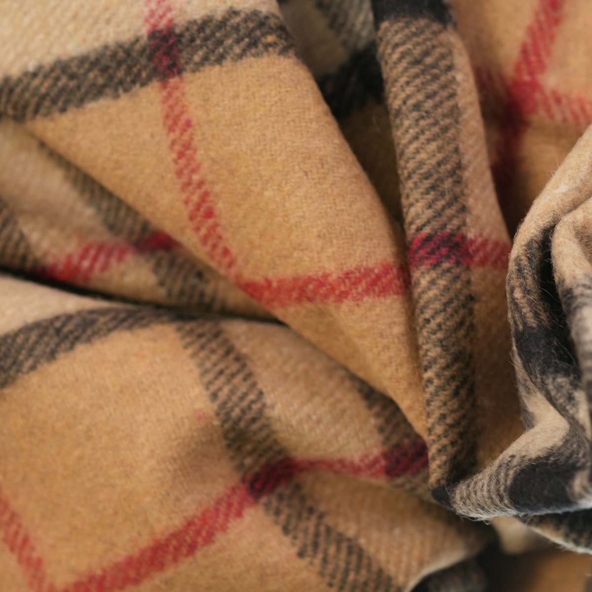 Balmoral Woollen Knee Blanket with Fringed Edges - Thomson Camel - Heritage Of Scotland -