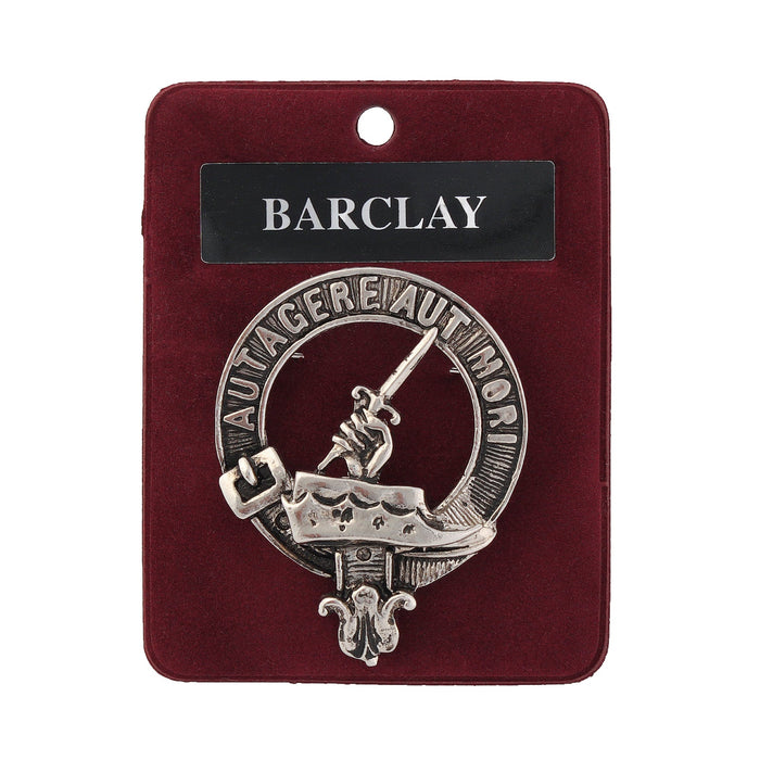 Barclay Clan Badge, Kilt Pin, Lapel Pin, Cufflinks, Keyring/Key Fob & Gift Set — Fine Pewter by Art Pewter — Made in Scotland (Shiny Finish) - Heritage Of Scotland - Badge