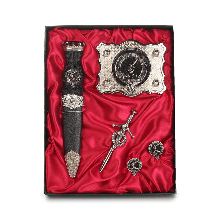 Barclay Clan Badge, Kilt Pin, Lapel Pin, Cufflinks, Keyring/Key Fob & Gift Set — Fine Pewter by Art Pewter — Made in Scotland (Shiny Finish) - Heritage Of Scotland - Gift Set