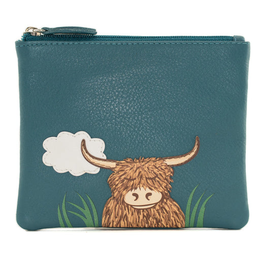 Bella Highland Cow Coin Purse Teal - Heritage Of Scotland - TEAL
