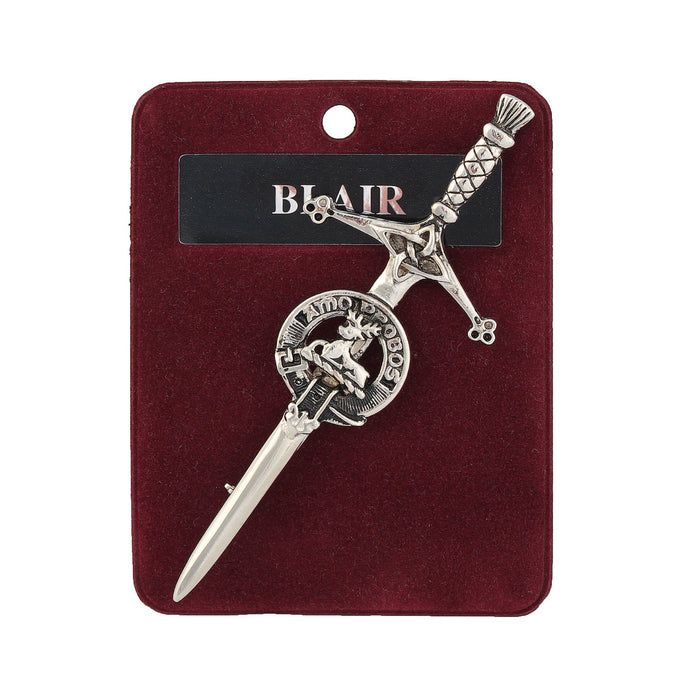 Blair Clan Badge, Kilt Pin, Lapel Pin, Cufflinks, Keyring/Key Fob & Gift Set — Fine Pewter by Art Pewter — Made in Scotland (Shiny Finish) - Heritage Of Scotland - Kilt Pin