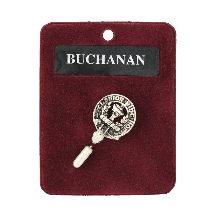 Buchanan Clan Badge, Kilt Pin, Lapel Pin, Cufflinks, Keyring/Key Fob & Gift Set — Fine Pewter by Art Pewter — Made in Scotland (Shiny Finish) - Heritage Of Scotland - Lapel Pin