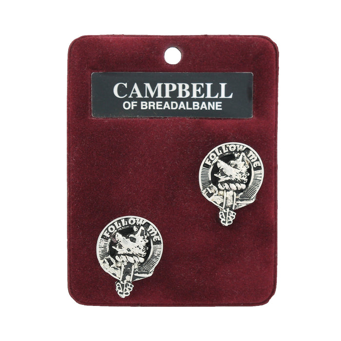 Campbell of Breadalbane Clan Badge, Kilt Pin, Lapel Pin, Cufflinks, Keyring/Key Fob & Gift Set — Fine Pewter by Art Pewter — Made in Scotland (Shiny Finish) - Heritage Of Scotland - Cufflinks
