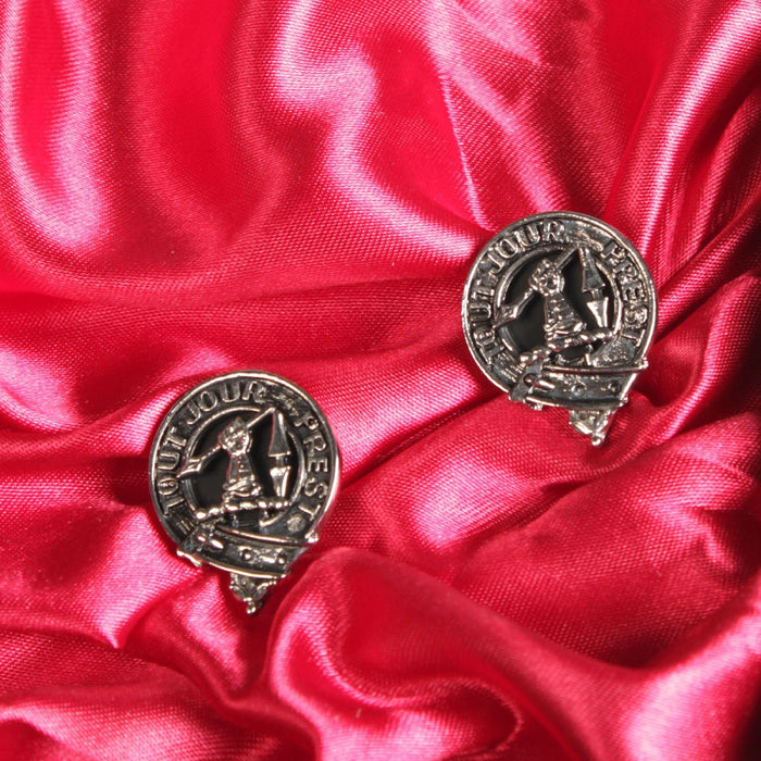 Carmichael Clan Badge, Kilt Pin, Lapel Pin, Cufflinks, Keyring/Key Fob & Gift Set — Fine Pewter by Art Pewter — Made in Scotland (Shiny Finish) - Heritage Of Scotland - Cufflinks