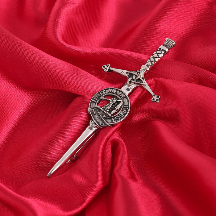 Carmichael Clan Badge, Kilt Pin, Lapel Pin, Cufflinks, Keyring/Key Fob & Gift Set — Fine Pewter by Art Pewter — Made in Scotland (Shiny Finish) - Heritage Of Scotland - Kilt Pin