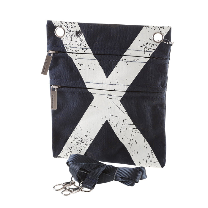 Charlie Shoulder Bag Distressed Saltire - Heritage Of Scotland - NAVY/WHITE