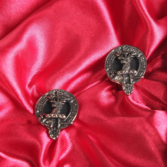 Crawford Clan Badge, Kilt Pin, Lapel Pin, Cufflinks, Keyring/Key Fob & Gift Set — Fine Pewter by Art Pewter — Made in Scotland (Shiny Finish) - Heritage Of Scotland - Cufflinks