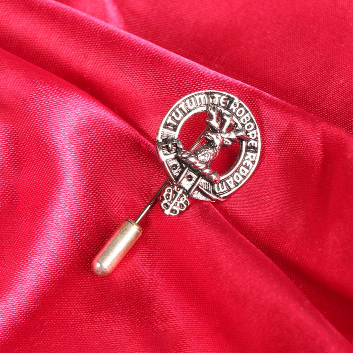 Crawford Clan Badge, Kilt Pin, Lapel Pin, Cufflinks, Keyring/Key Fob & Gift Set — Fine Pewter by Art Pewter — Made in Scotland (Shiny Finish) - Heritage Of Scotland - Lapel Pin