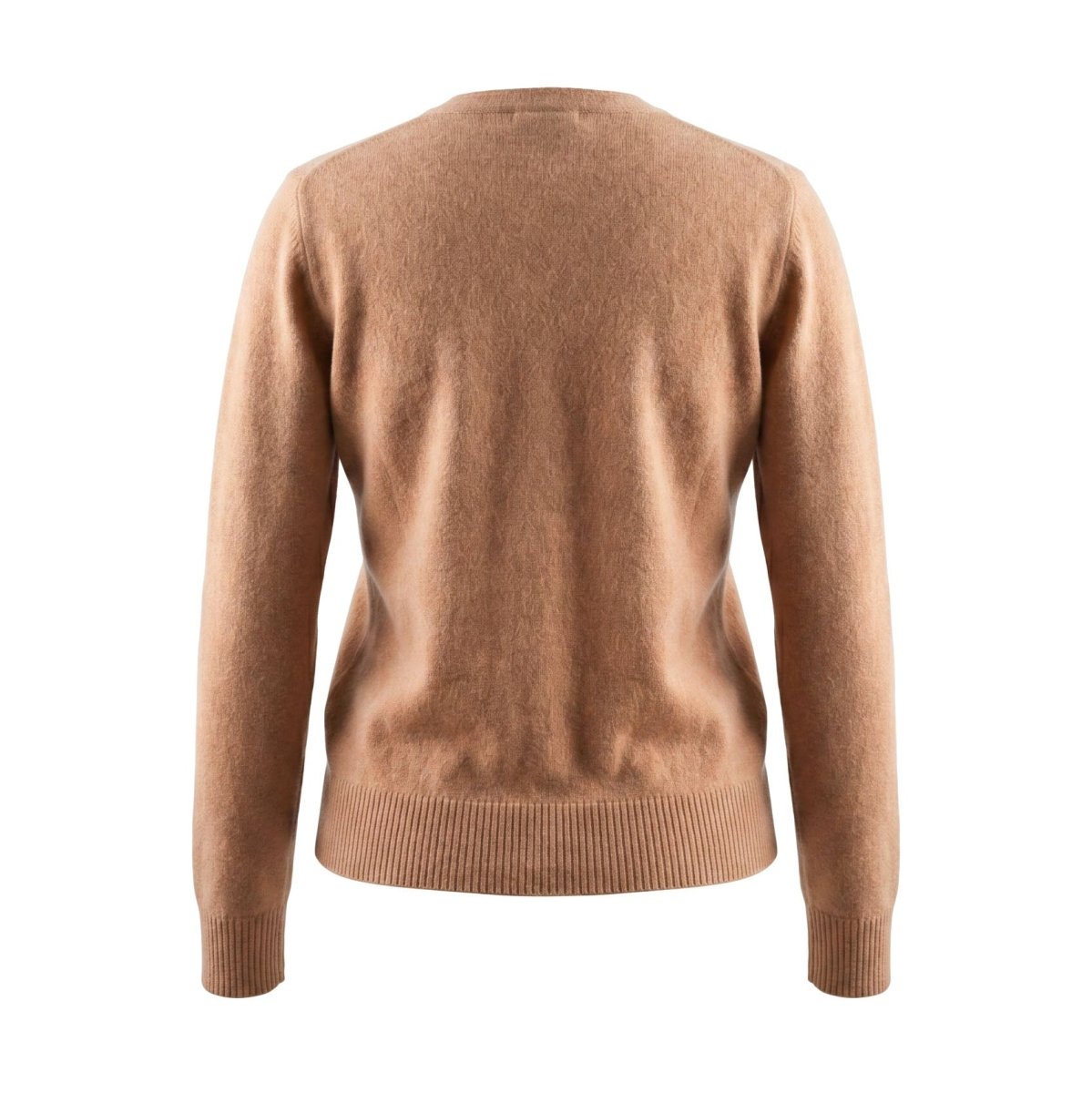 Dunedin Cashmere Woman's 100% Cashmere V Neck Cardigan - Camel - Heritage Of Scotland - XS