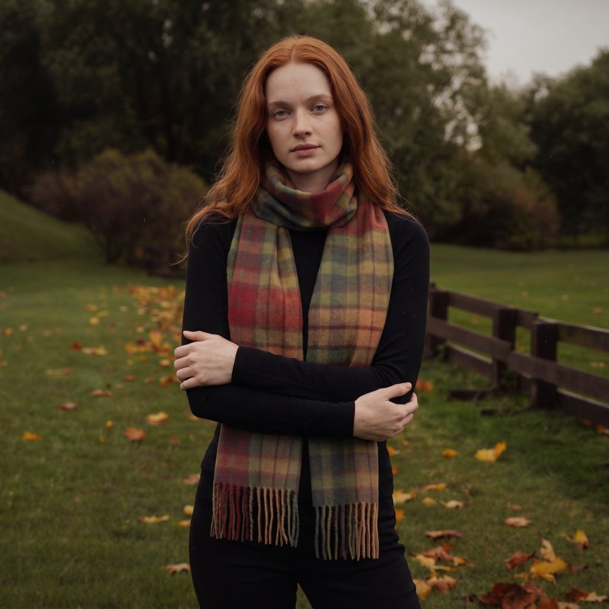 Edinburgh 100% Cashmere Scarf Buchanan Autumn - Heritage Of Scotland - BUCHANAN AUTUMN / One Size