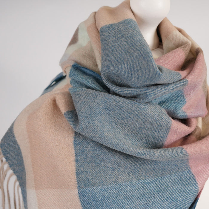 Edinburgh 100% Cashmere Wide Scarf - Heritage Of Scotland - MIDDLETON AQUA