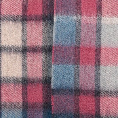 Edinburgh 100% Lambswool Scarf – Premium Soft Wool Wrap - Artillery Check Ashley Blue and Pink - Heritage Of Scotland -