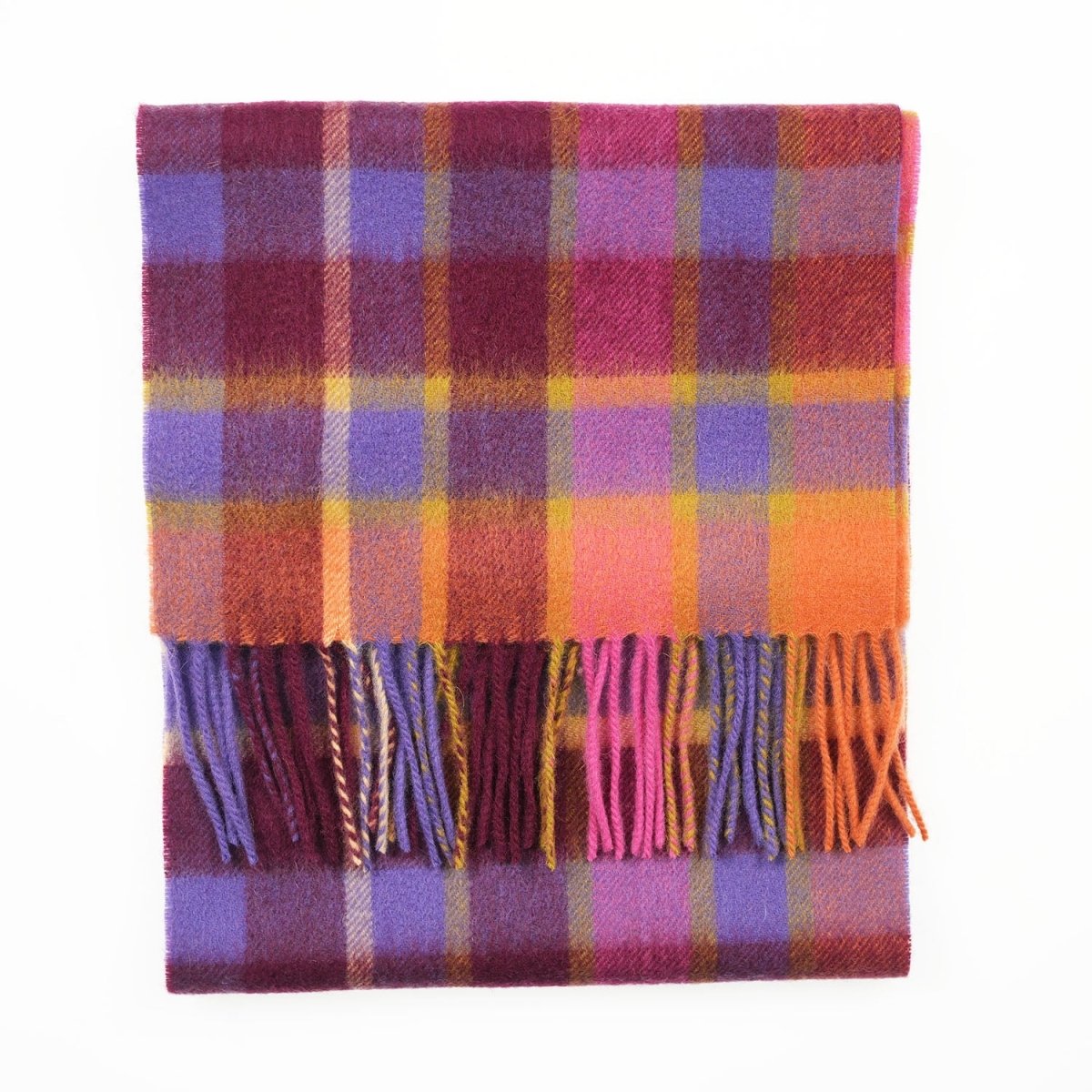 Edinburgh 100% Lambswool Scarf – Premium Soft Wool Wrap - Artillery Check Orange - Heritage Of Scotland -