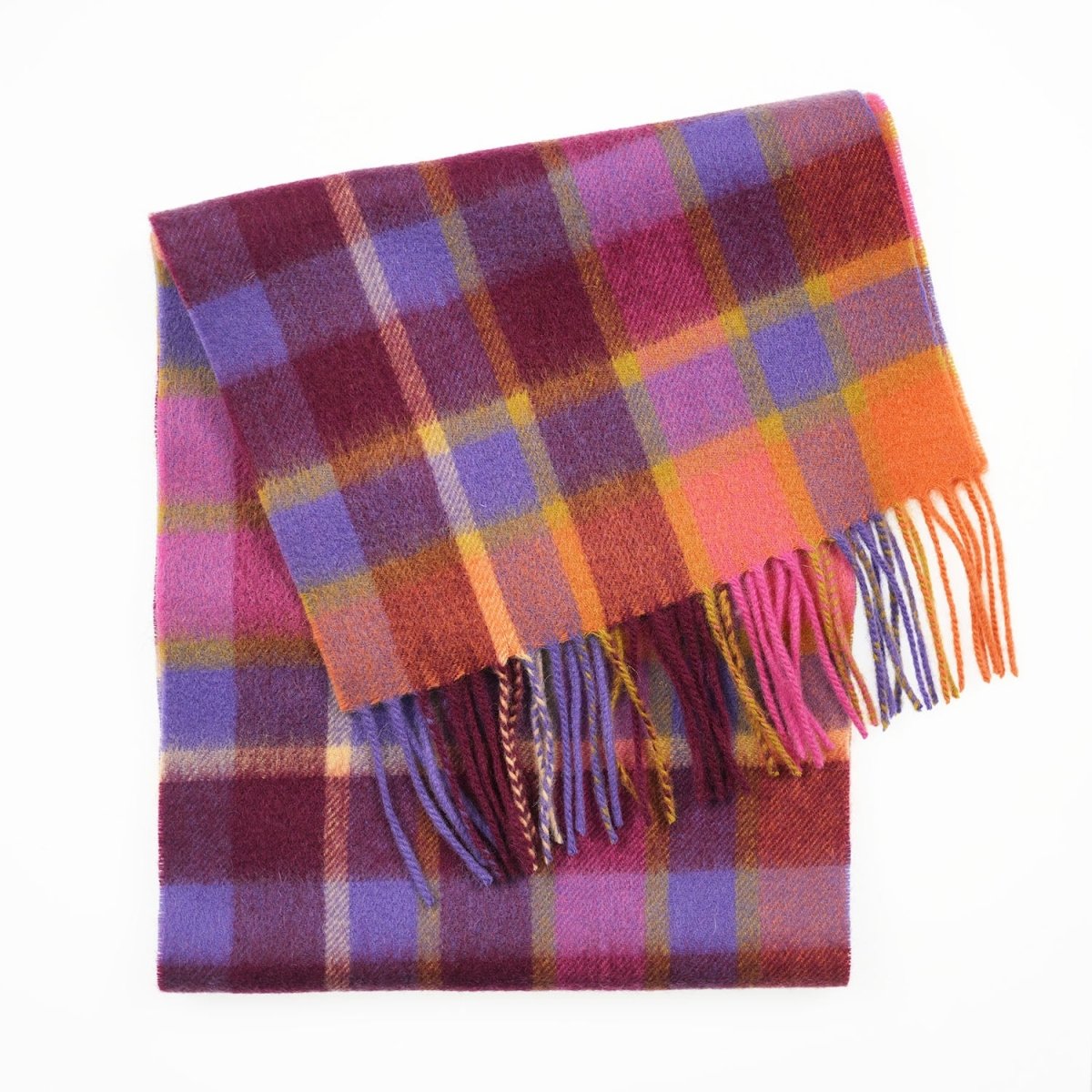 Edinburgh 100% Lambswool Scarf – Premium Soft Wool Wrap - Artillery Check Orange - Heritage Of Scotland -