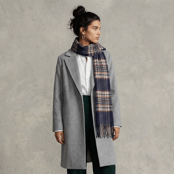 Edinburgh 100% Lambswool Scarf – Premium Soft Wool Wrap - Stewart Navy - Heritage Of Scotland -
