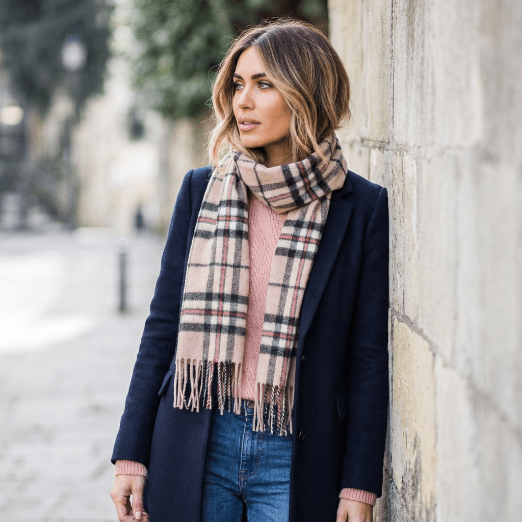 Edinburgh 100% Lambswool Scarf – Premium Soft Wool Wrap - Thomson Light Beige - Heritage Of Scotland -