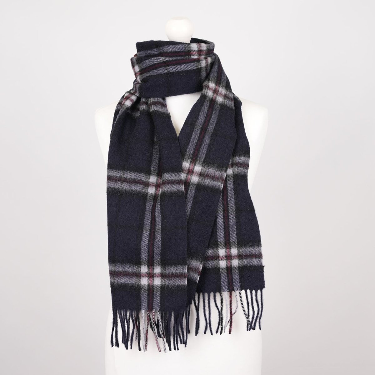 Edinburgh 100% Lambswool Scarf – Premium Soft Wool Wrap - Thomson Navy - Heritage Of Scotland -