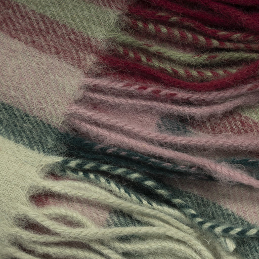 Edinburgh 100% Lambswool Tartan Scarf Myriad Check - Khaki/Bordeaux - Heritage Of Scotland - Myriad Check - Khaki/Bordeaux