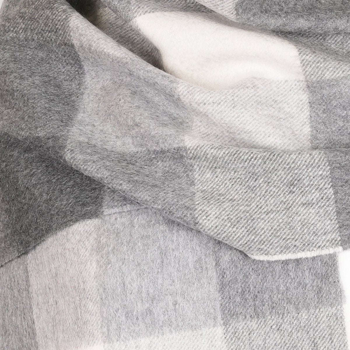 Edinburgh 100% Pure Cashmere Wide Scarf – Luxury Oversized Wrap - Scots Check - 5 SQUARE CHECK GREY / One Size - Heritage Of Scotland -