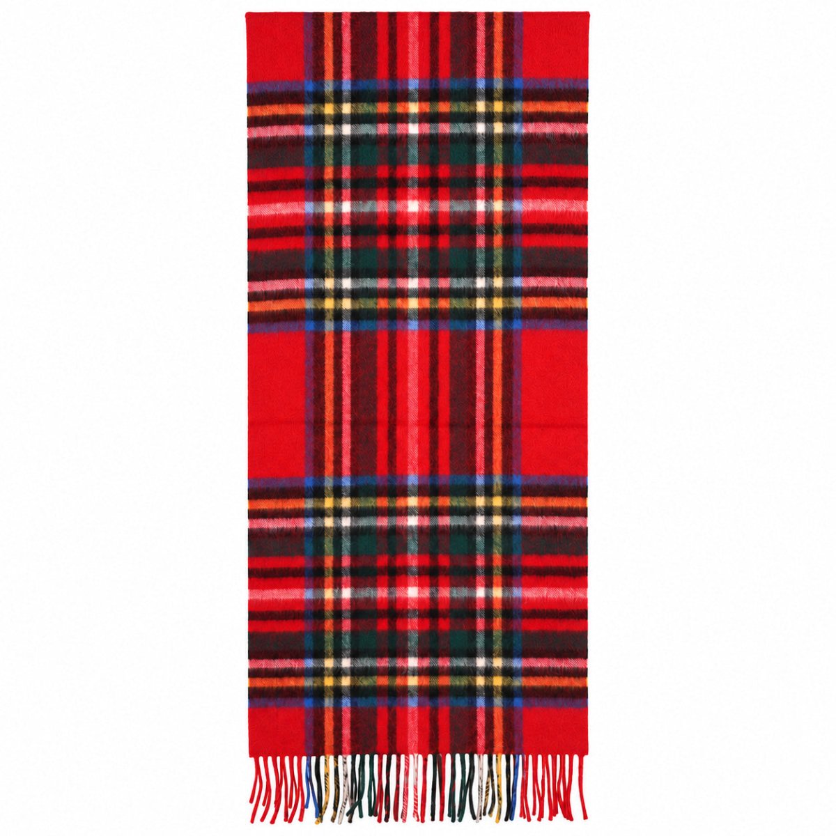 Edinburgh 100% Pure Cashmere Wide Scarf – Luxury Oversized Wrap - Scots Check - Stewart Royal - Heritage Of Scotland -
