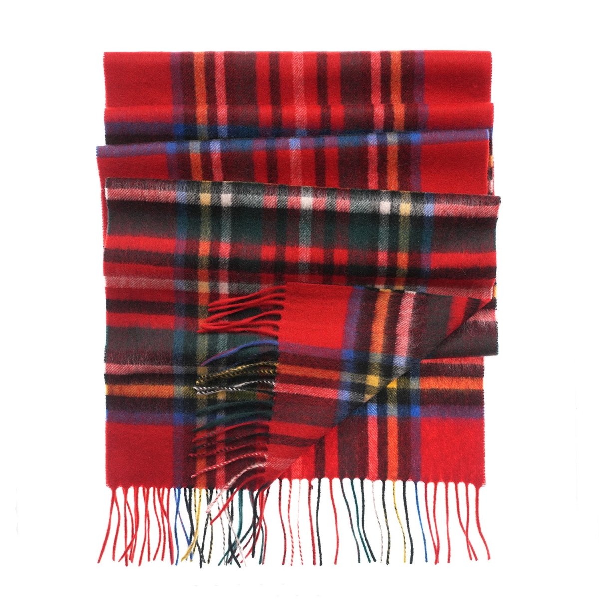Edinburgh 100% Pure Cashmere Wide Scarf – Luxury Oversized Wrap - Scots Check - Stewart Royal - Heritage Of Scotland -
